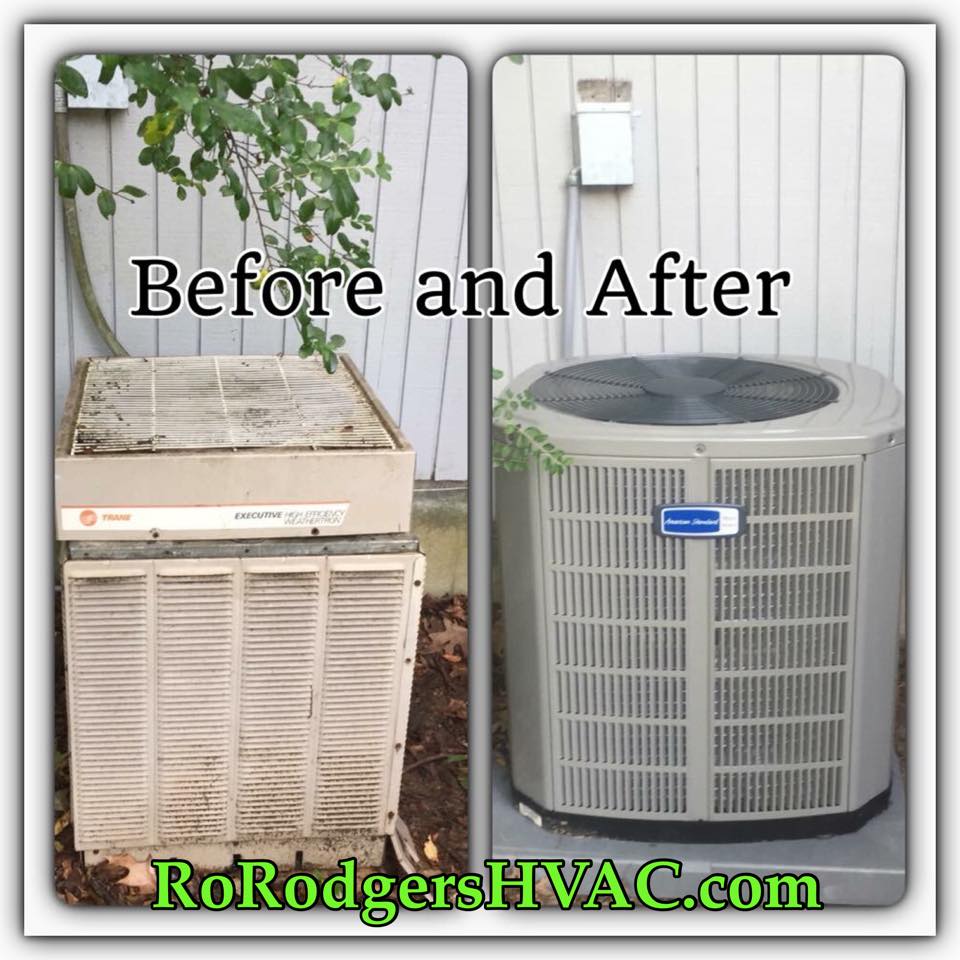 before and after project A/C unit